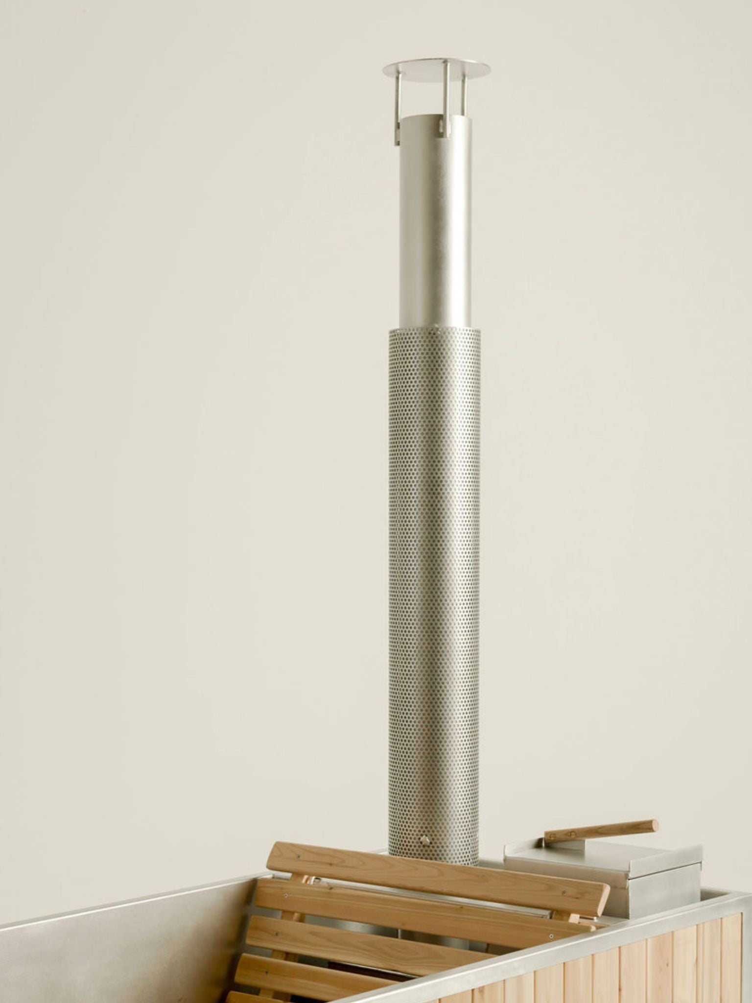 wood burner hot tub - chimney