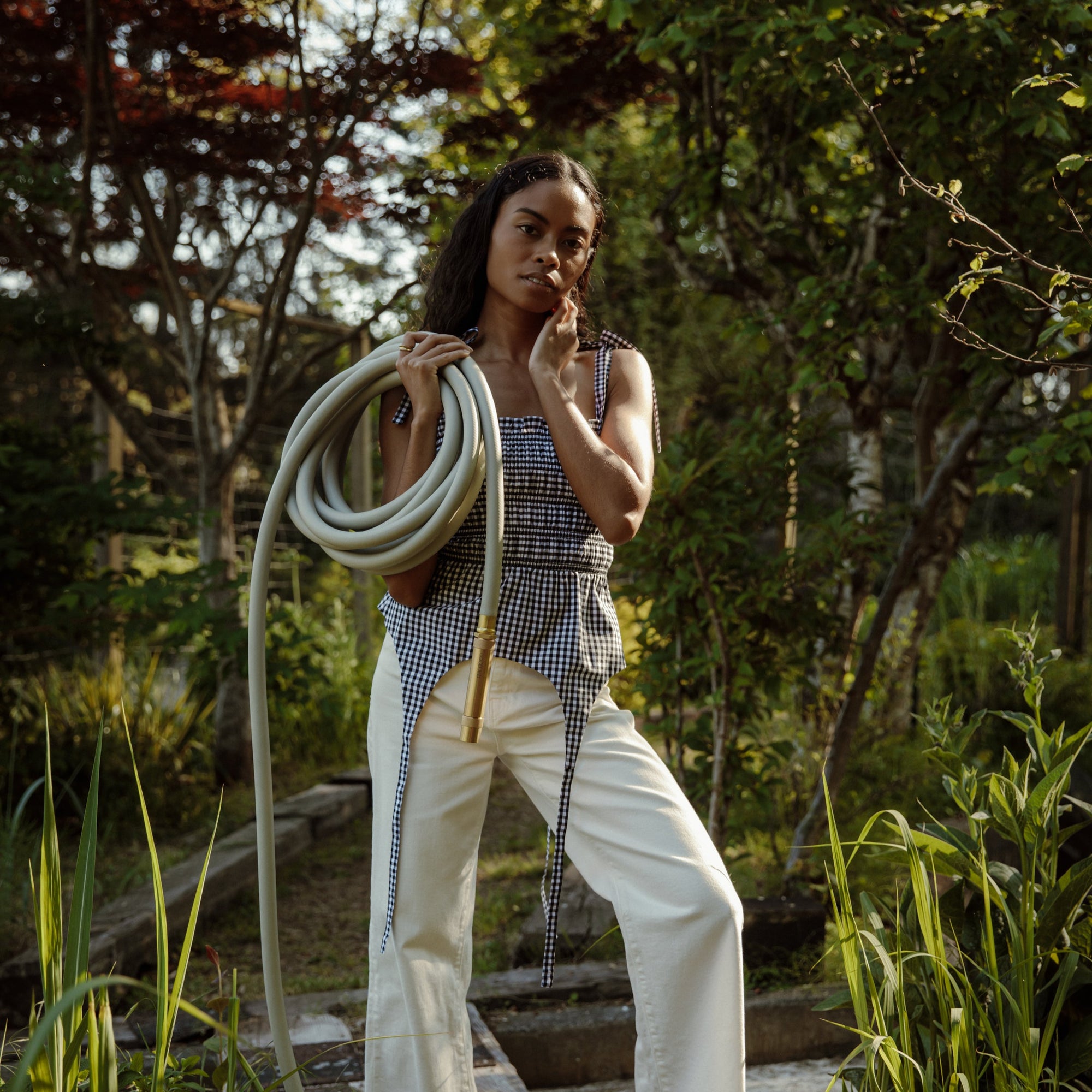 garden hose and nozzle