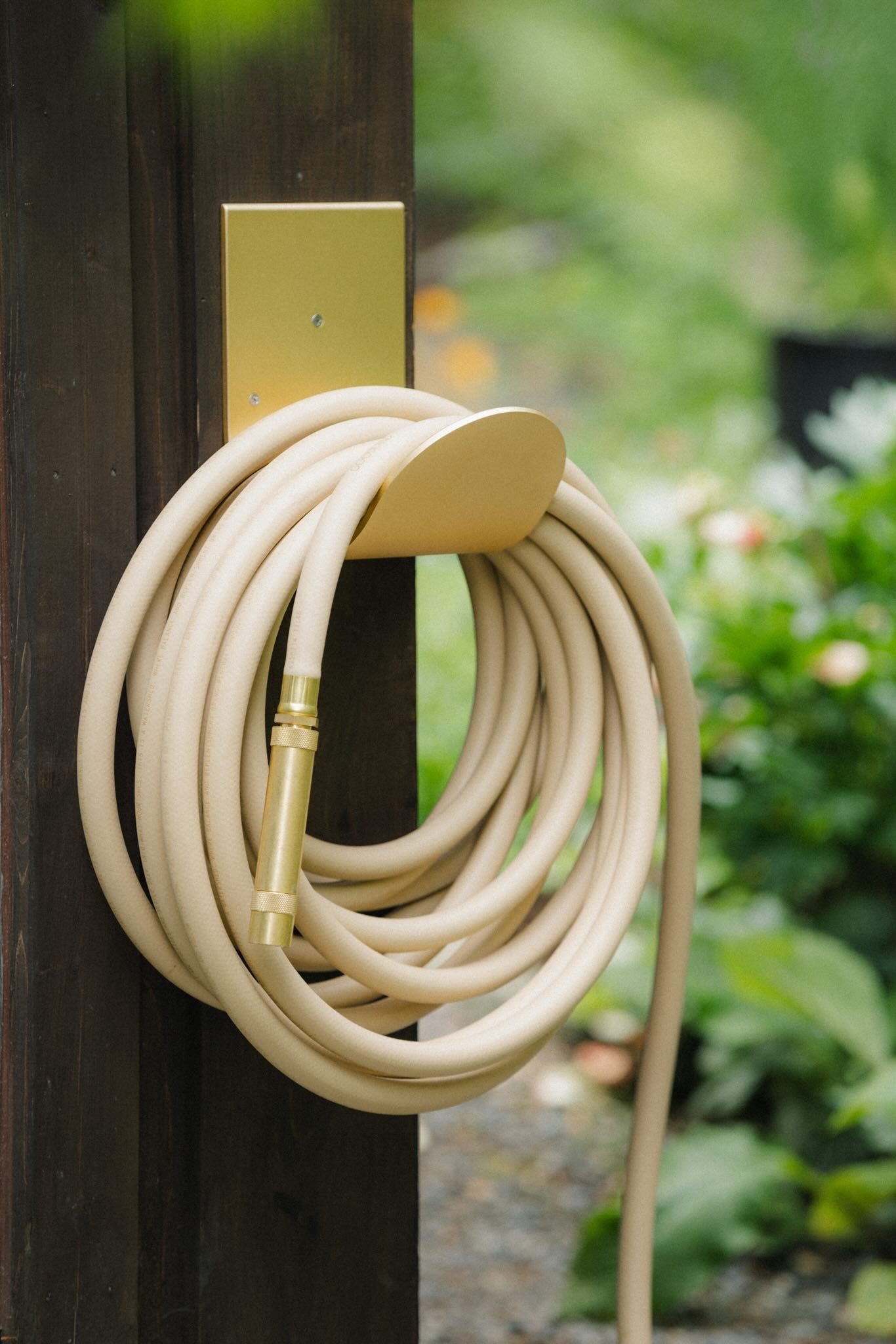 hose hanger in raw brass