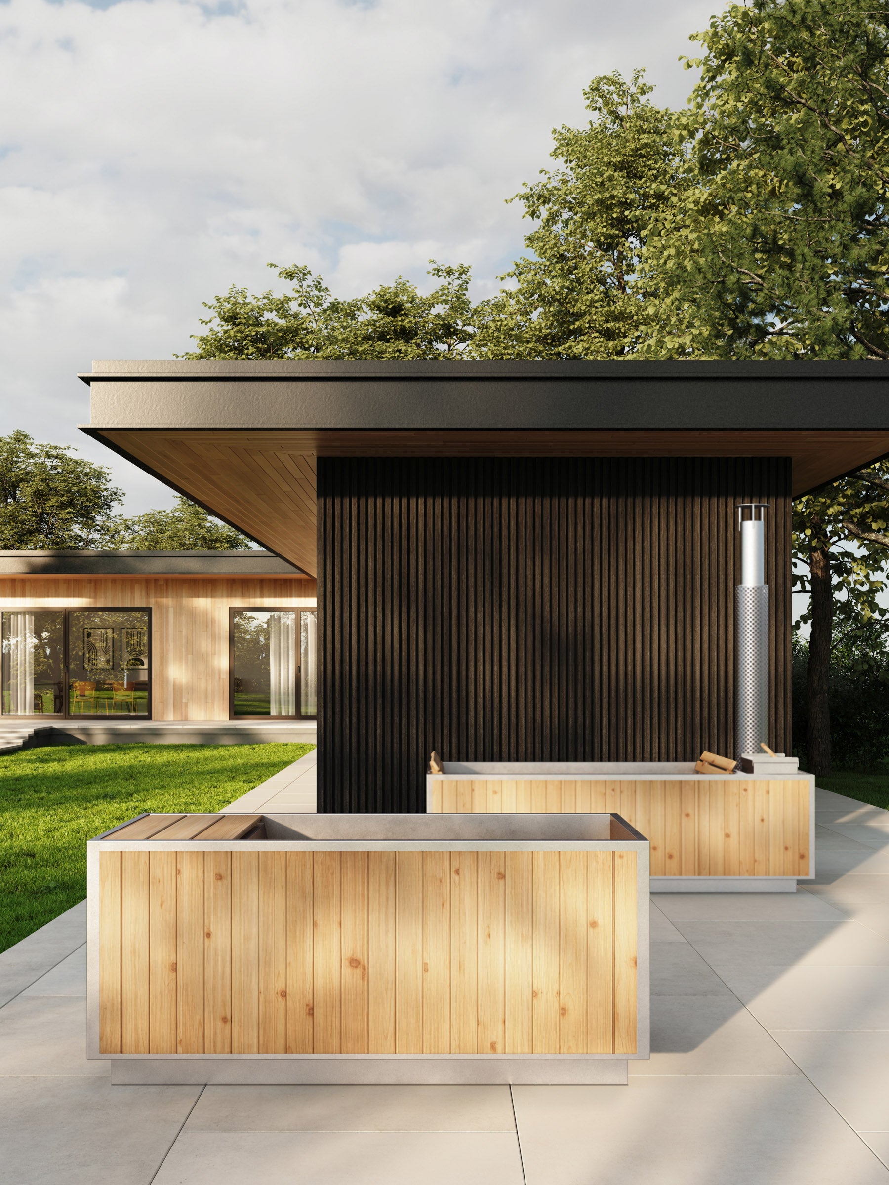 hot tub and cold tub