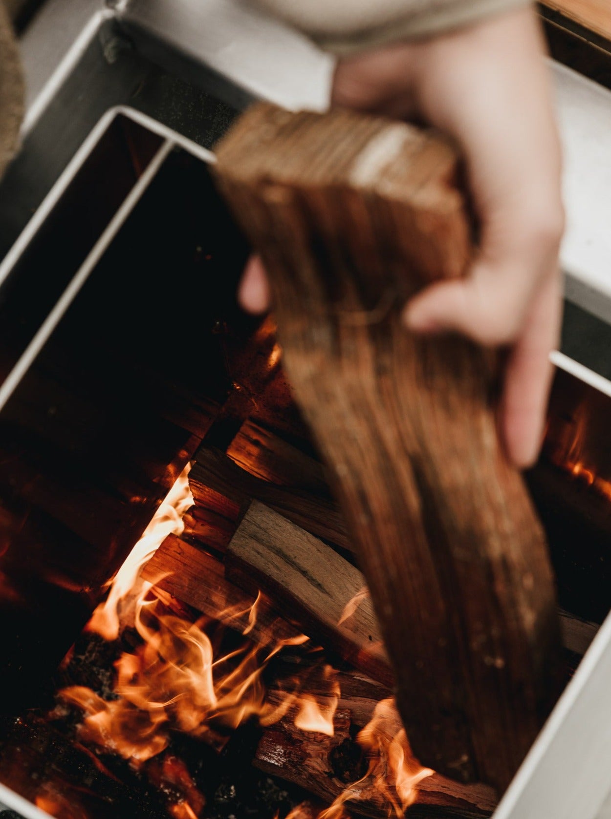 wood burner hot tub - firebox