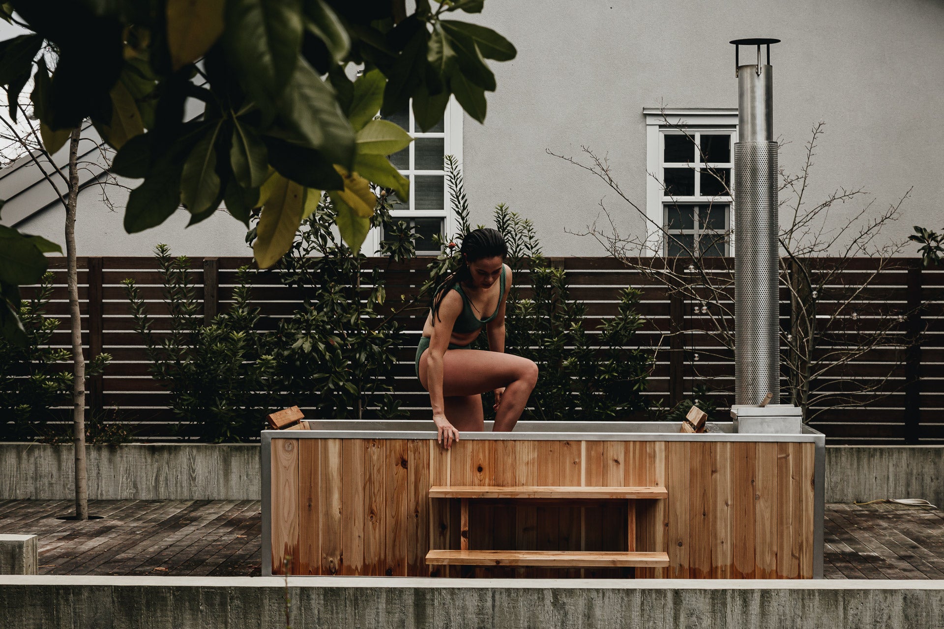 hot tub accessory - cedar steps