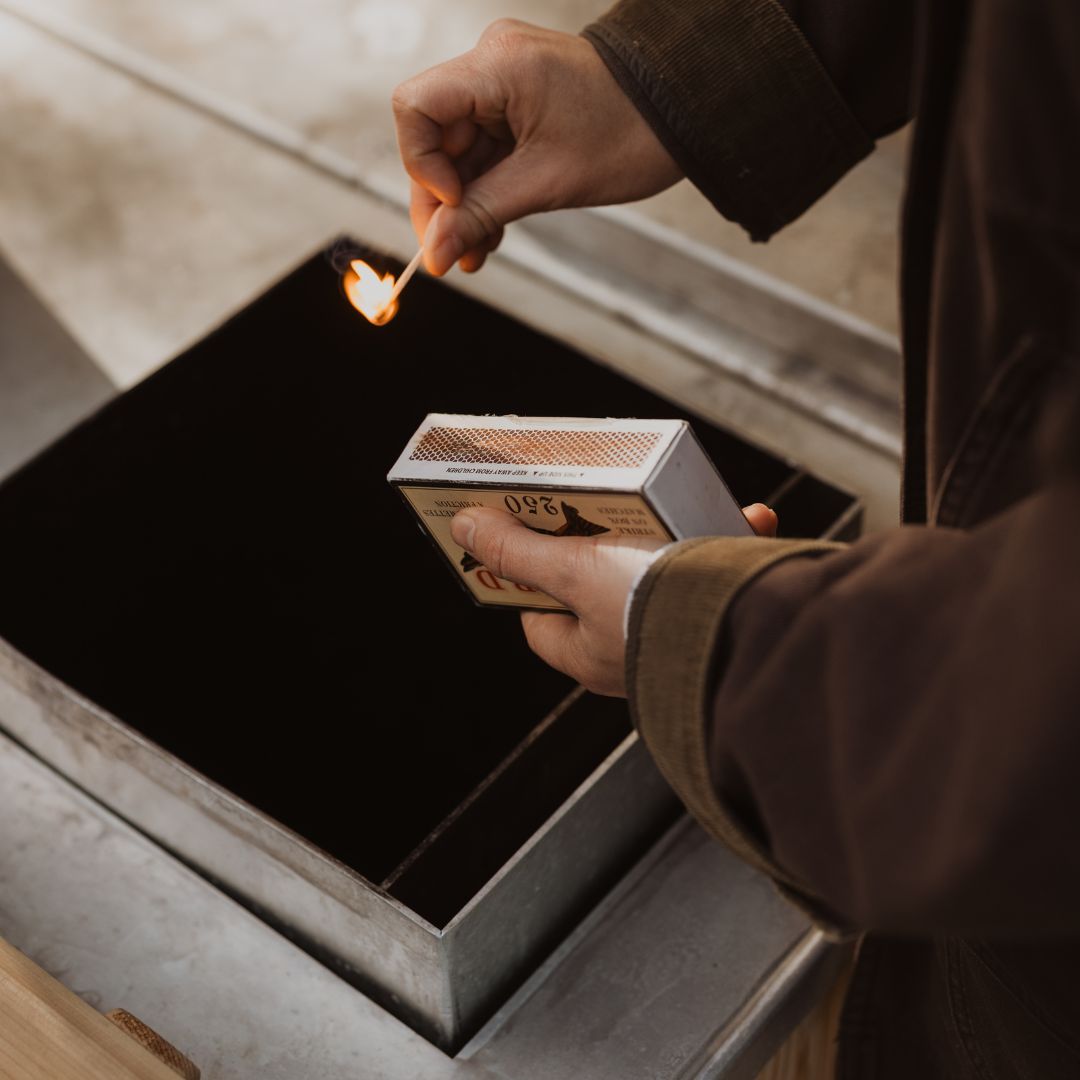 lighting the wood burning hot tub stove