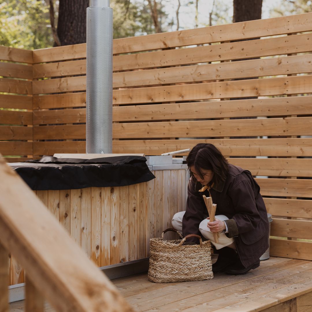 firewood for wood heated hot tub