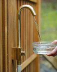 Drinking water safe garden hose attached to Brass Outdoor Faucet