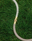 Two Goodland aesthetic garden hoses connected with brass fittings