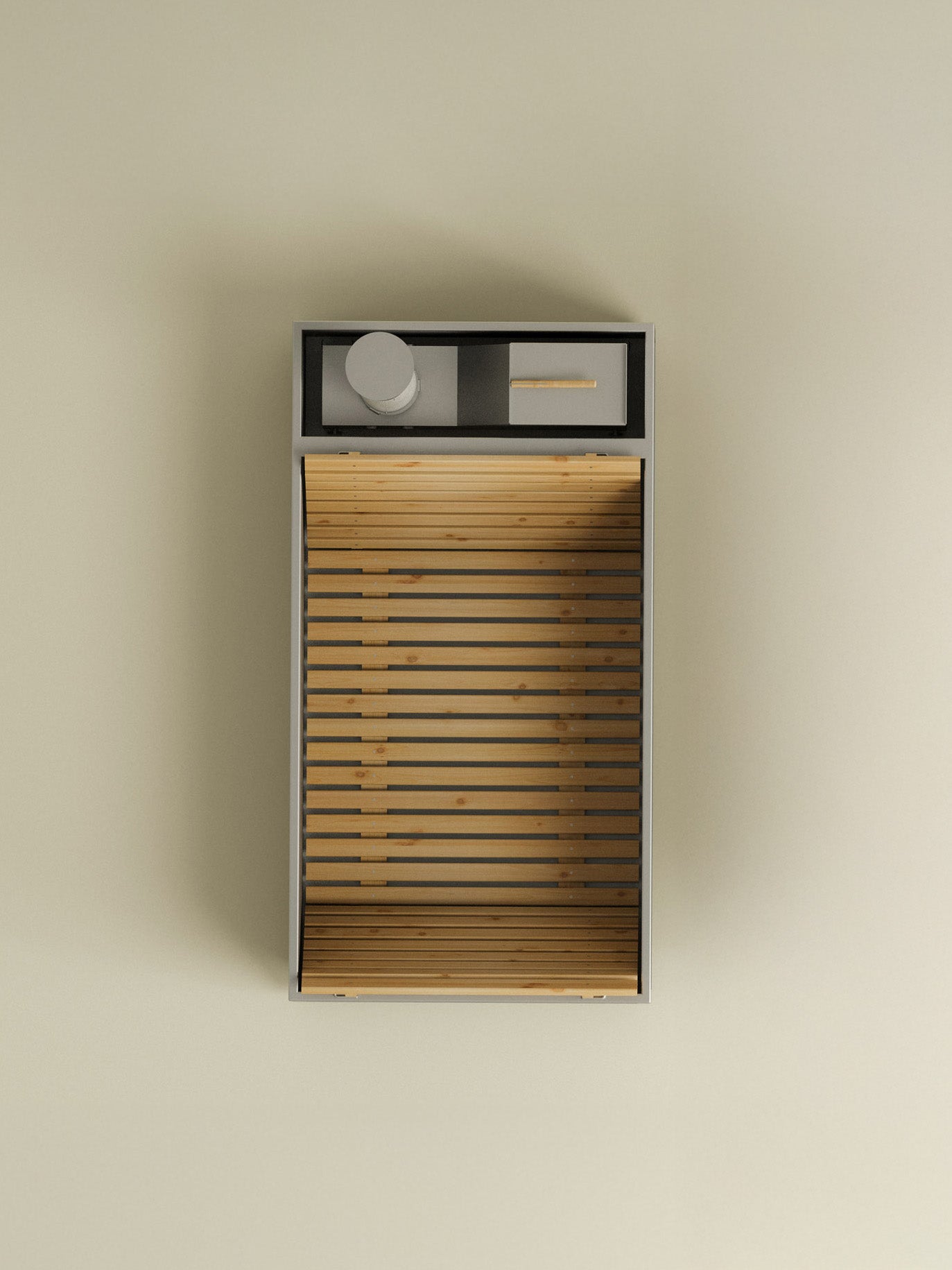 wood burning hot tub - aluminum and cedar top view