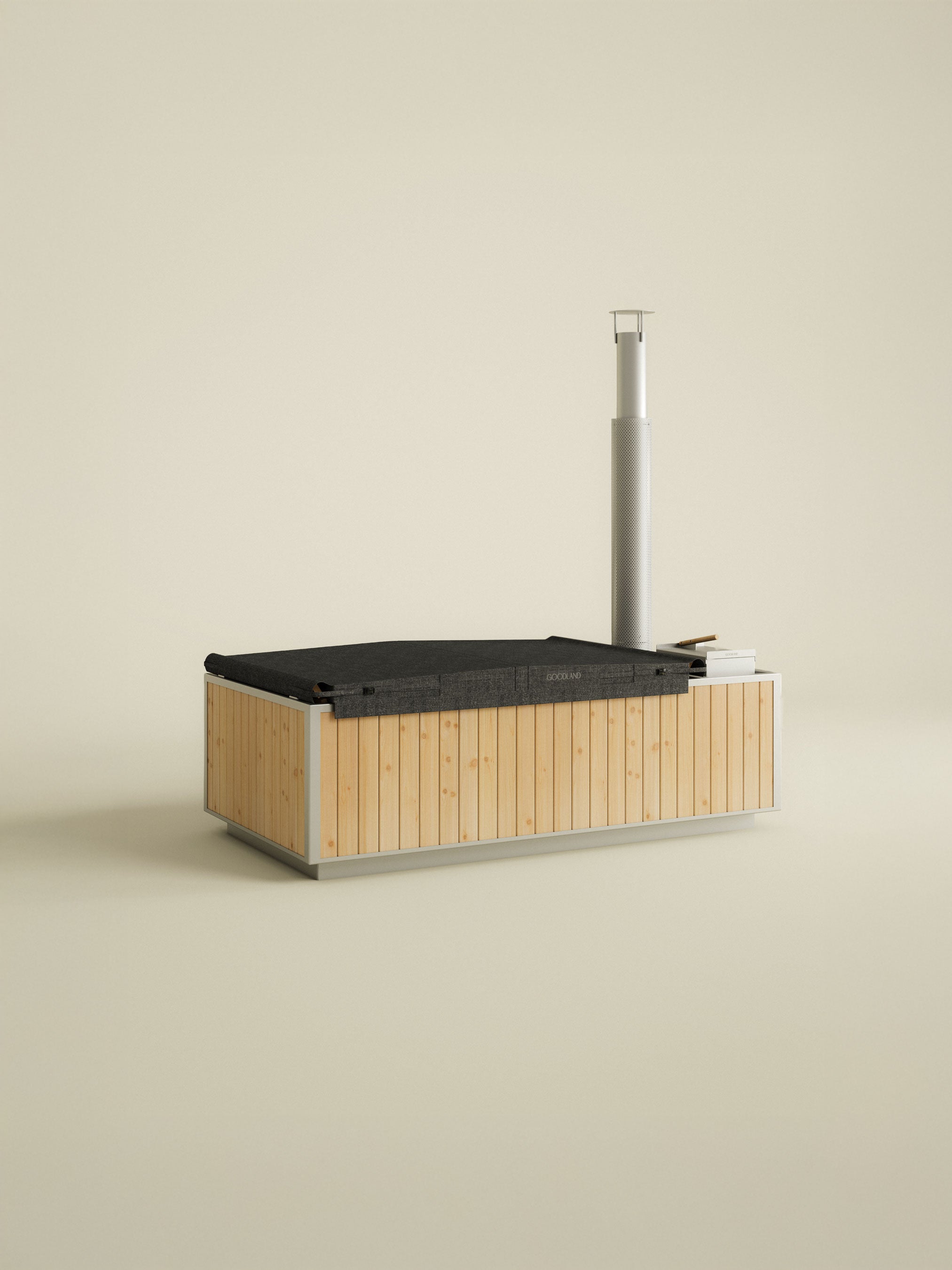 cedar wood fired hot tub with cover