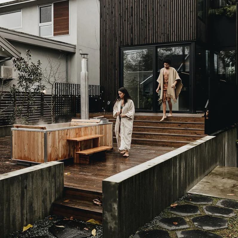 wood burning hot tub at vacation rental