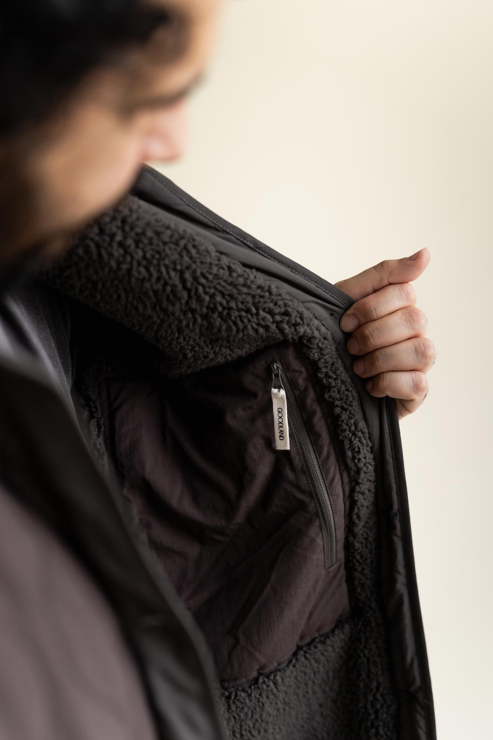 outdoor robe with sherpa lining