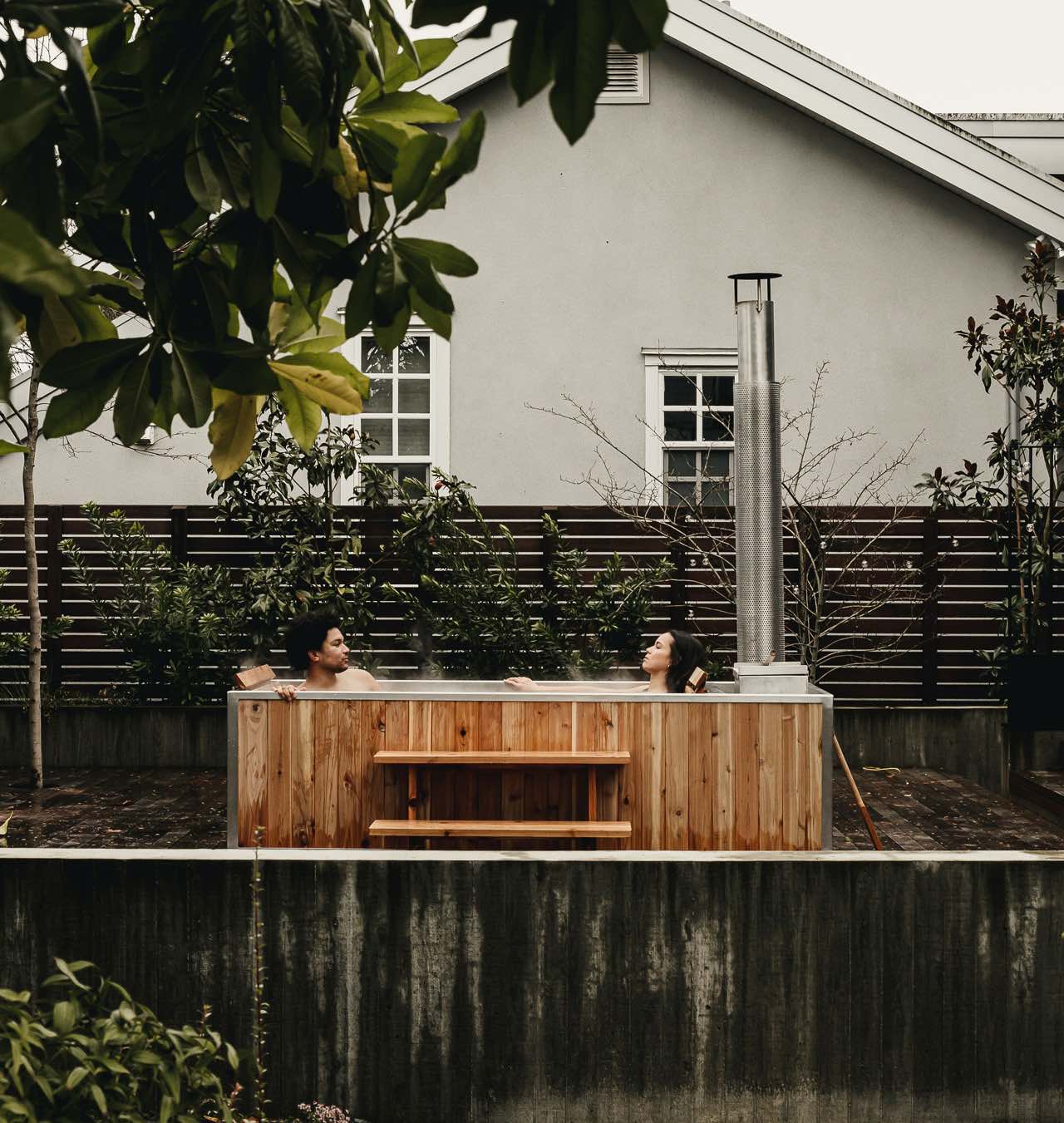 wood fired hot tub for 2 people