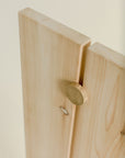 wood bath tray - adjustable brass knob
