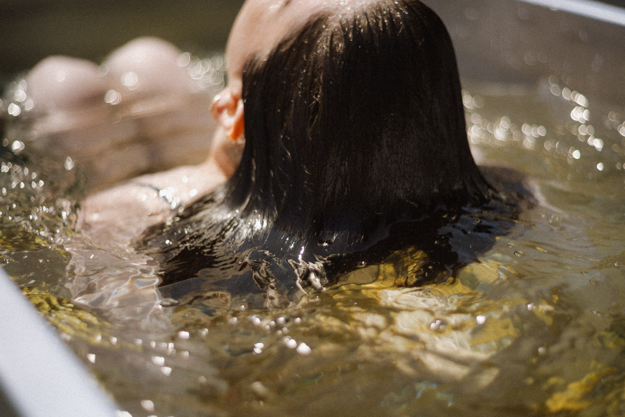 cold plunging in tub