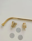 watering wand with nozzle and shut off valve in raw brass