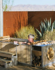 aluminum firewood holder for wood burning hot tub