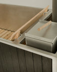 wooden hot tub wood burner with wood handle