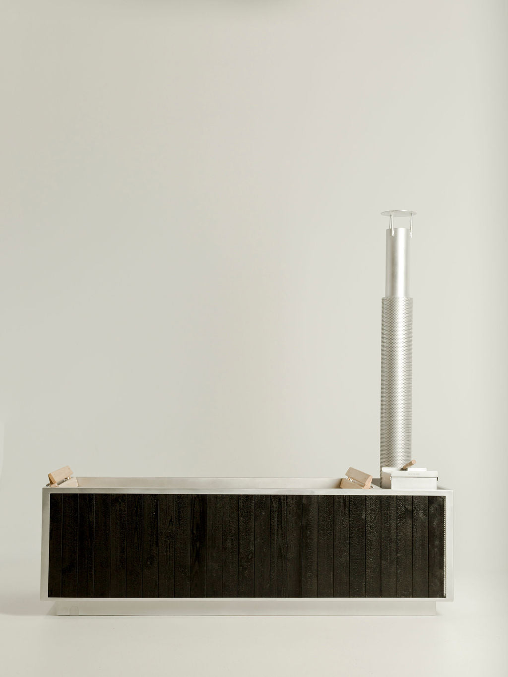 wood fired hot tub black color