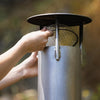 spark arrestor on chimney of wood fire hot tub