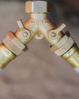 Brass garden hose Y splitter