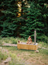 Wood Burning Hot Tub with two people #color_natural_cedar