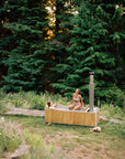 Wood Burning Hot Tub with two people 