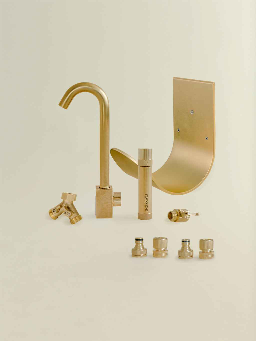 Complete Outdoor Kit to go with garden hose in matching brass 