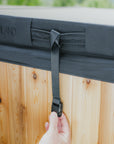 safety straps on insulated tub cover | Insulated folding cover