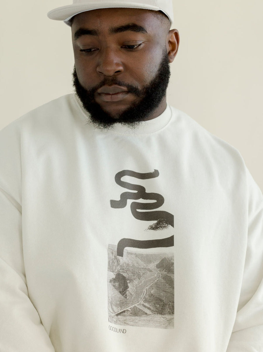 white crewneck sweatshirt