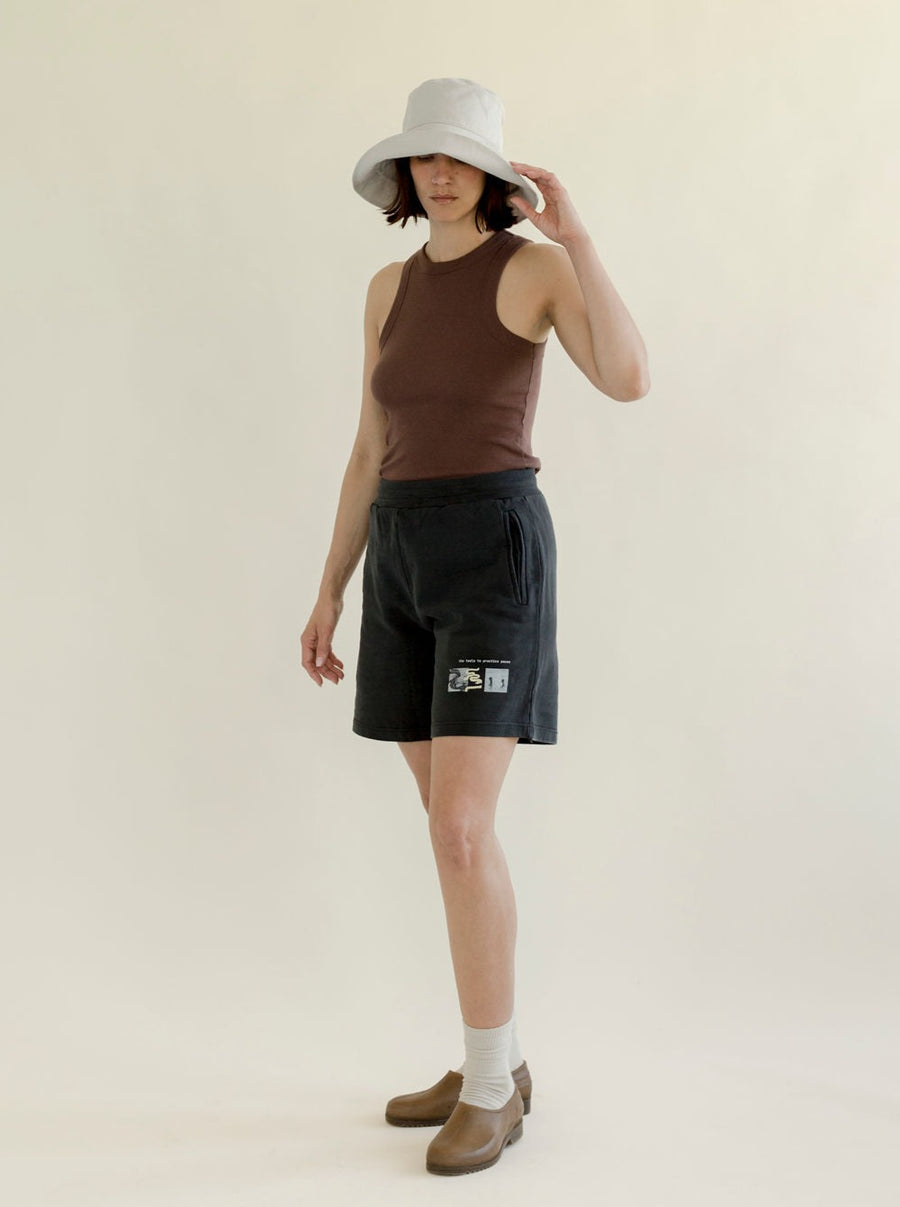 organic cotton sweatshorts - black