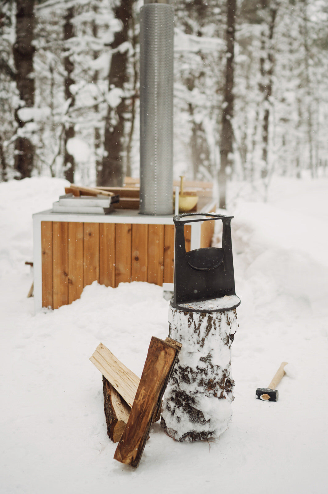 all season way to split kindling and firewood with a wedge