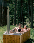 wood fired cedar hot tub 
