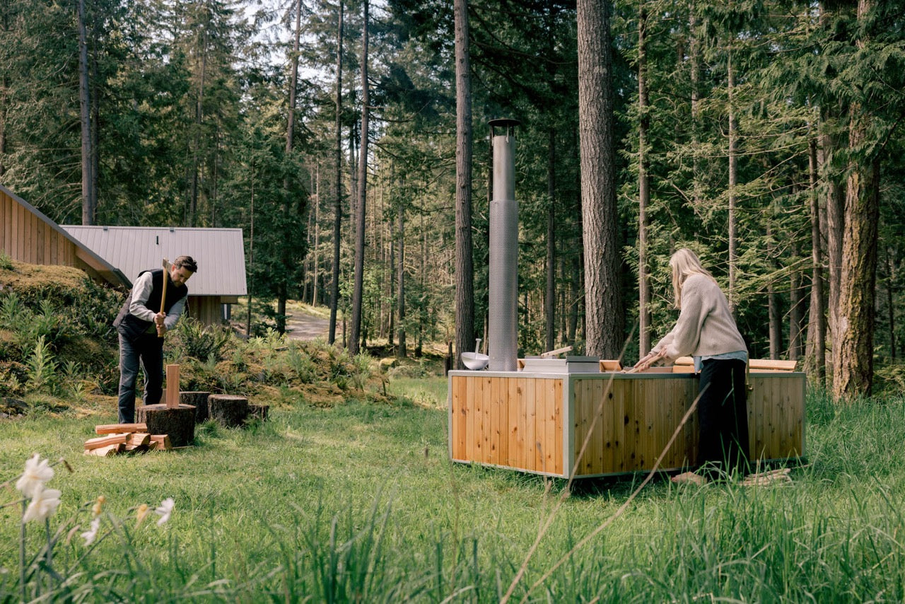 wood burning hot tub preparation