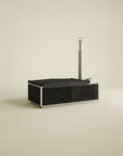 Black Wood Burning Hot Tub with cover 