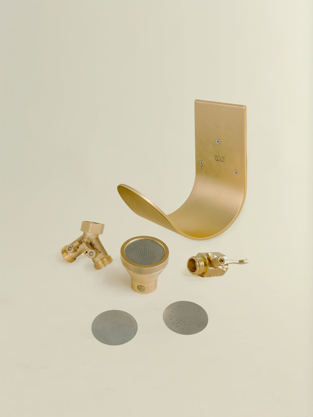 #Hose-Hanger_Raw-Brass+Nozzle_Brass-Watering-Nozzle