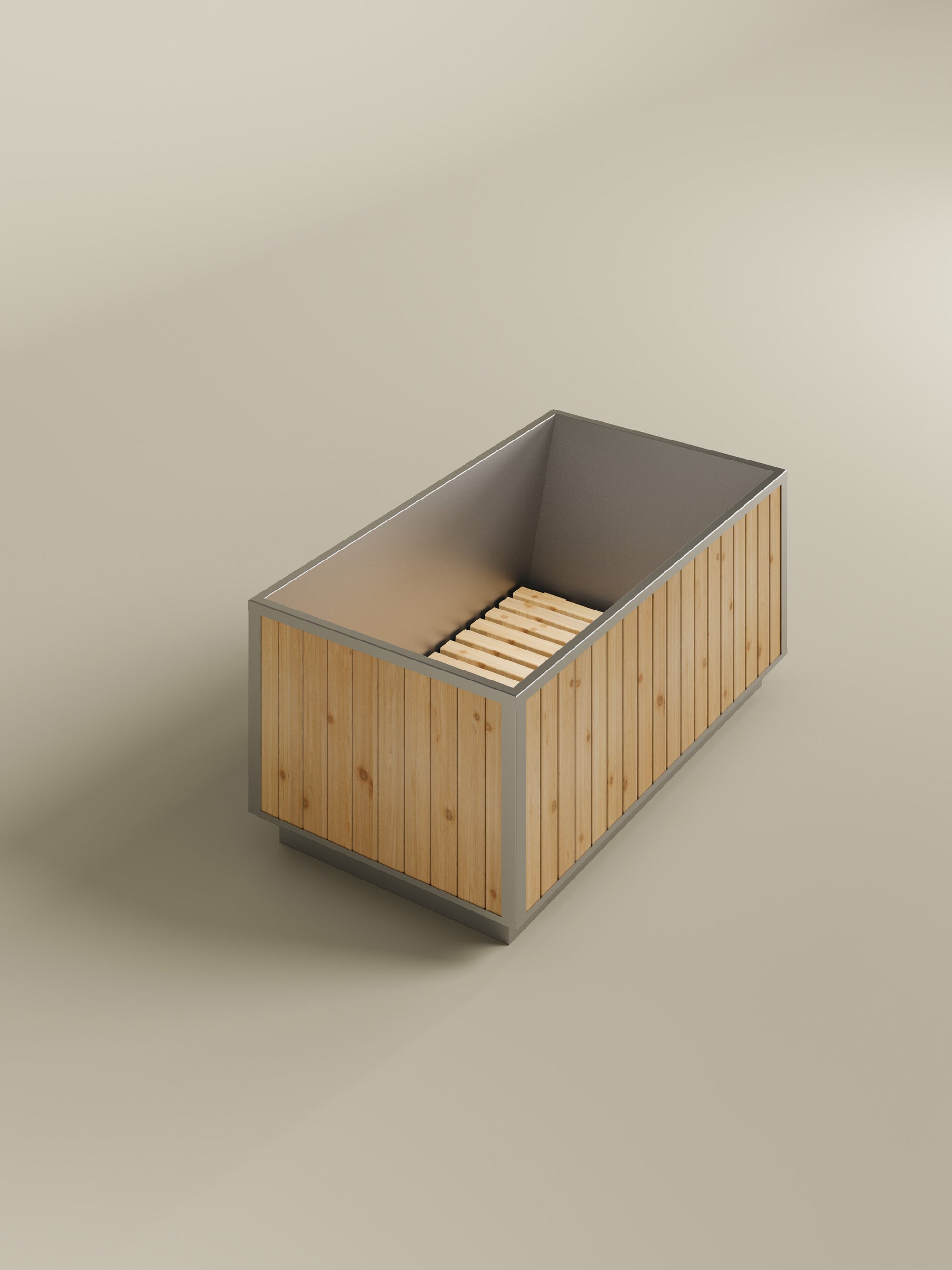 rectangular freestanding soaking tub #color_natural_cedar