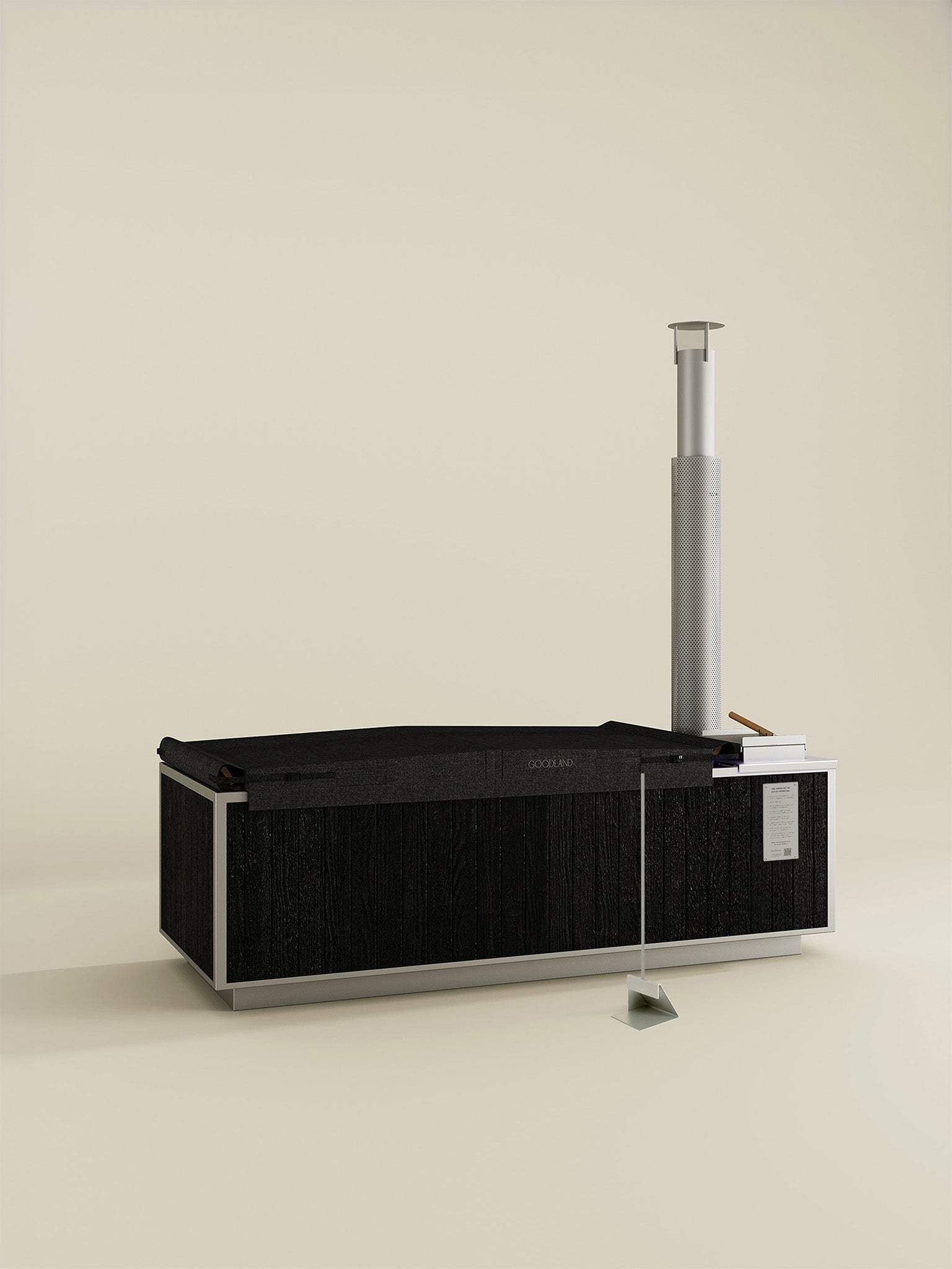 wood burning hot tub in black by GOODLAND #color_soot_black #option_tub_with_essentials