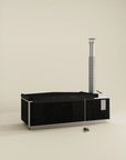 wood burning hot tub in black by GOODLAND 