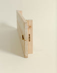 wooden bath tray - side view