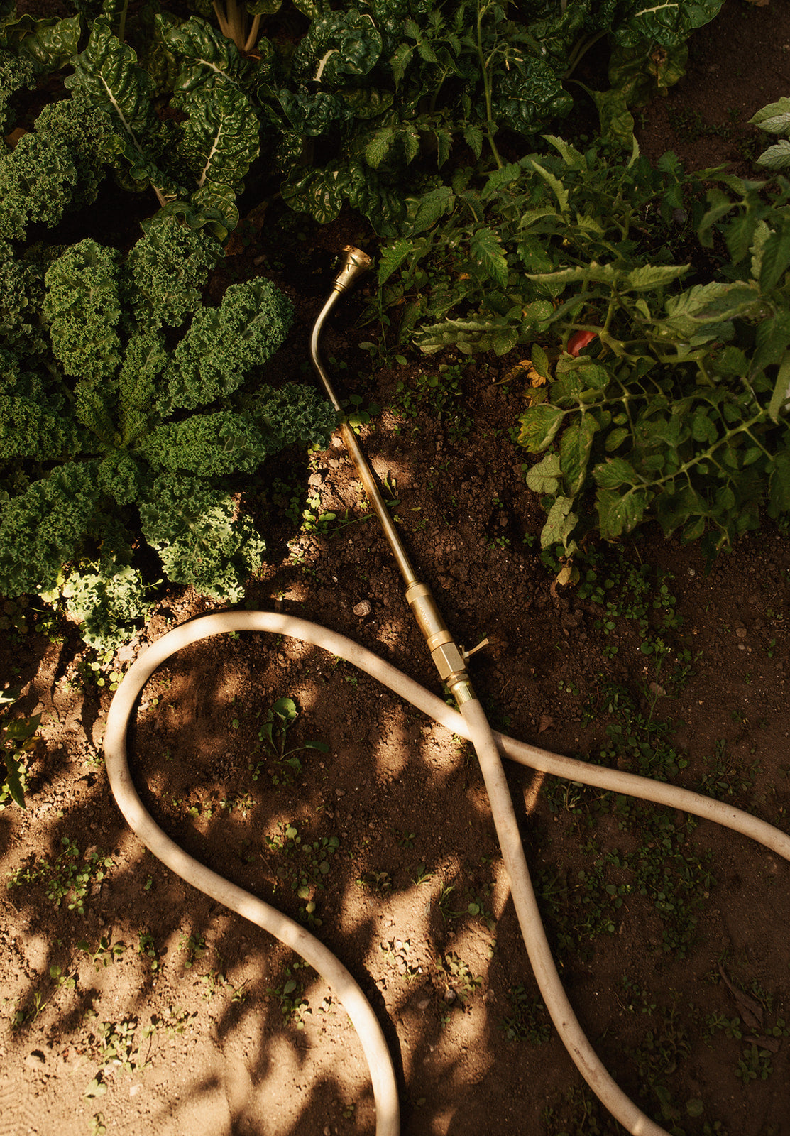 watering wand and nozzle in brass attached to goodland everlasting garden hose