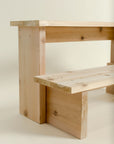 cedar hot tub steps - detail