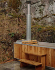 western red cedar steps and hot tub