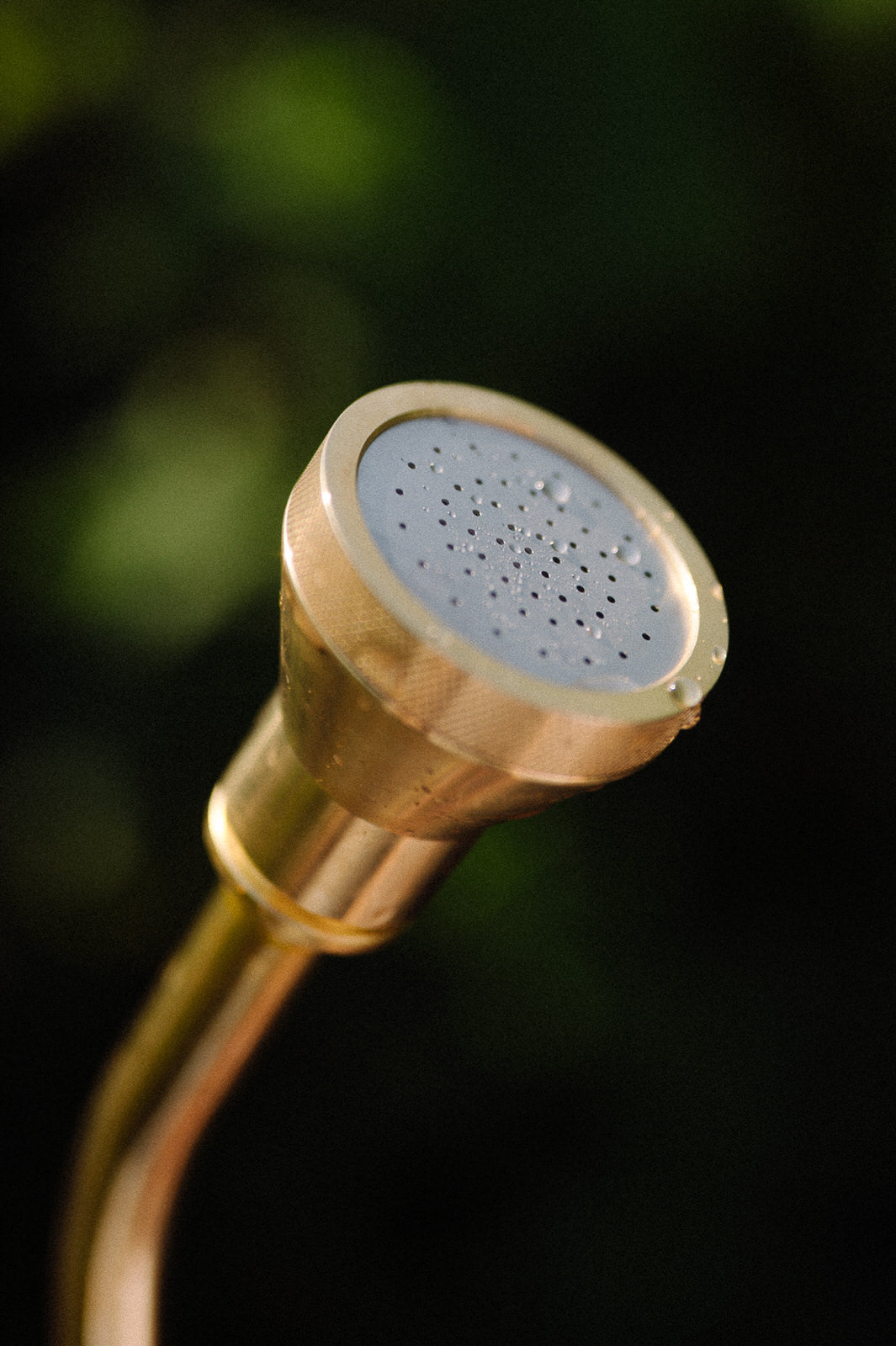 brass nozzle attached to watering wand