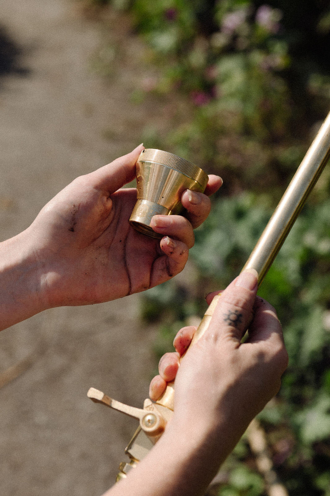 garden hose nozzle and watering wand