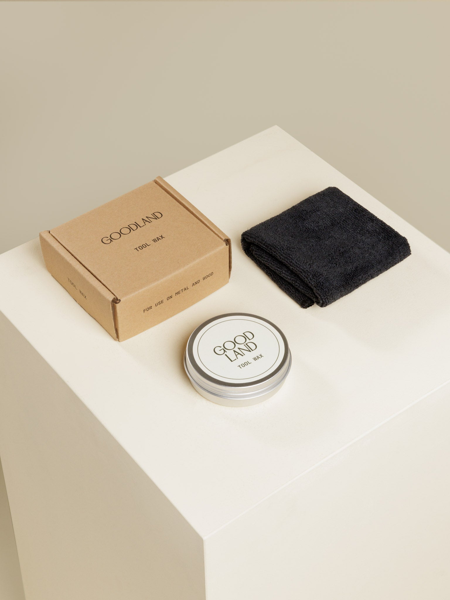 natural tool wax with application cloth