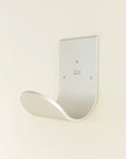 Wall mounted hose hanger in natural aluminum metal 