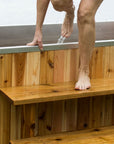 cedar hot tub steps - safer entry and exit to tub