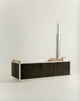 wood burning hot tub in black by GOODLAND 
