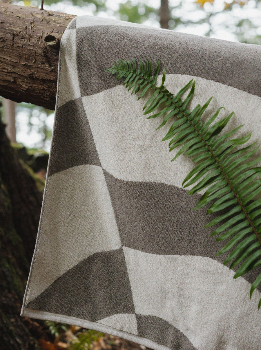patterned towel with fern