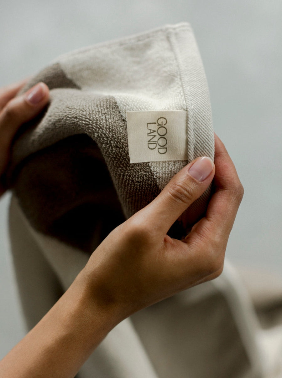 patterned bath towels by GOODLAND
